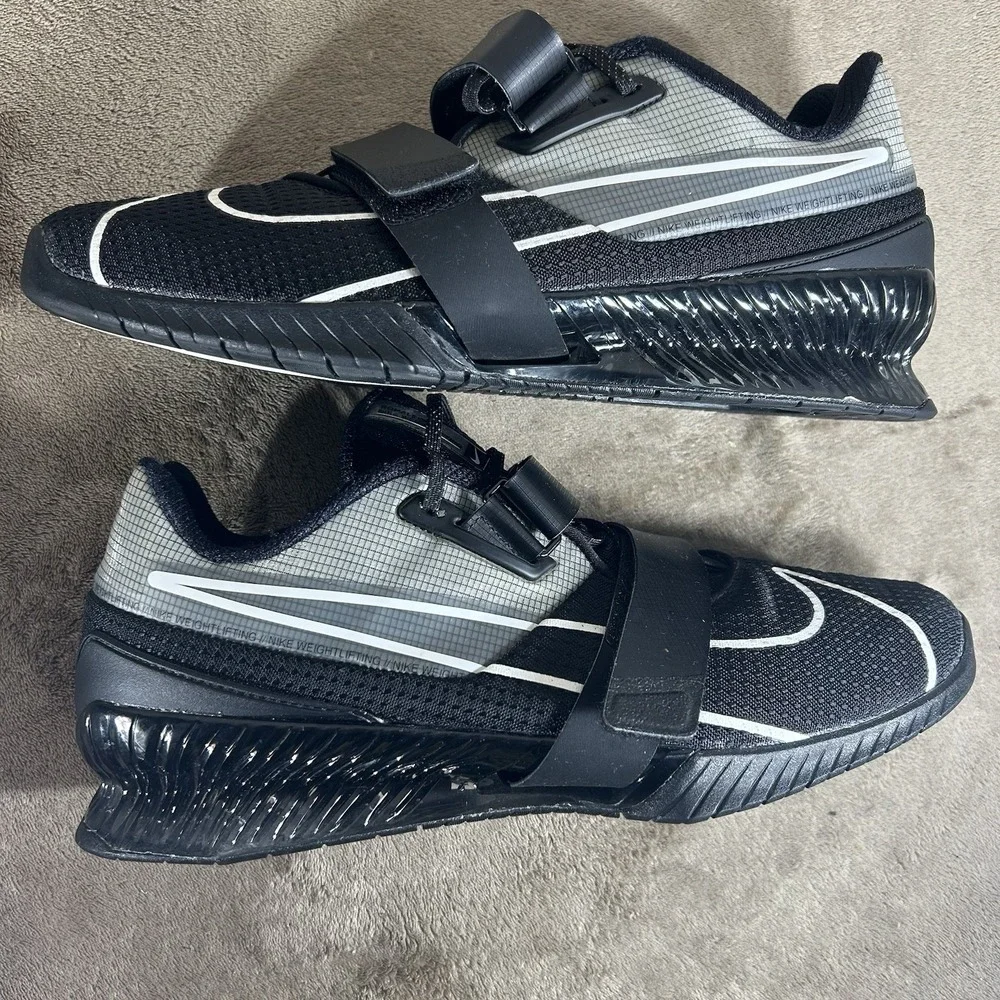 Nike Romaleos 4 Black White Weightlifting Gym Shoes CD3463-010 Mens Sz 14